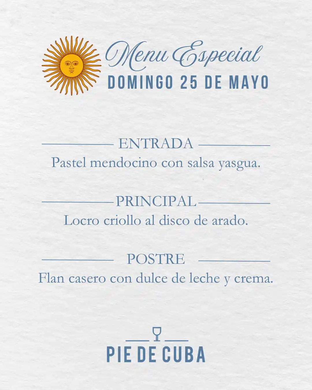 PIE DE CUBA 25 DE MAYO 1